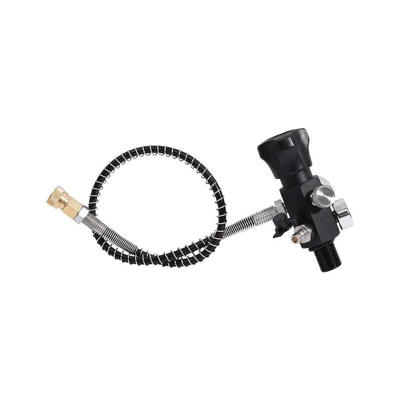 Hpat M18x1.5 Fill Refill Station Tank Charging Valve Dual Gauge with 50cm High Pressure Hose