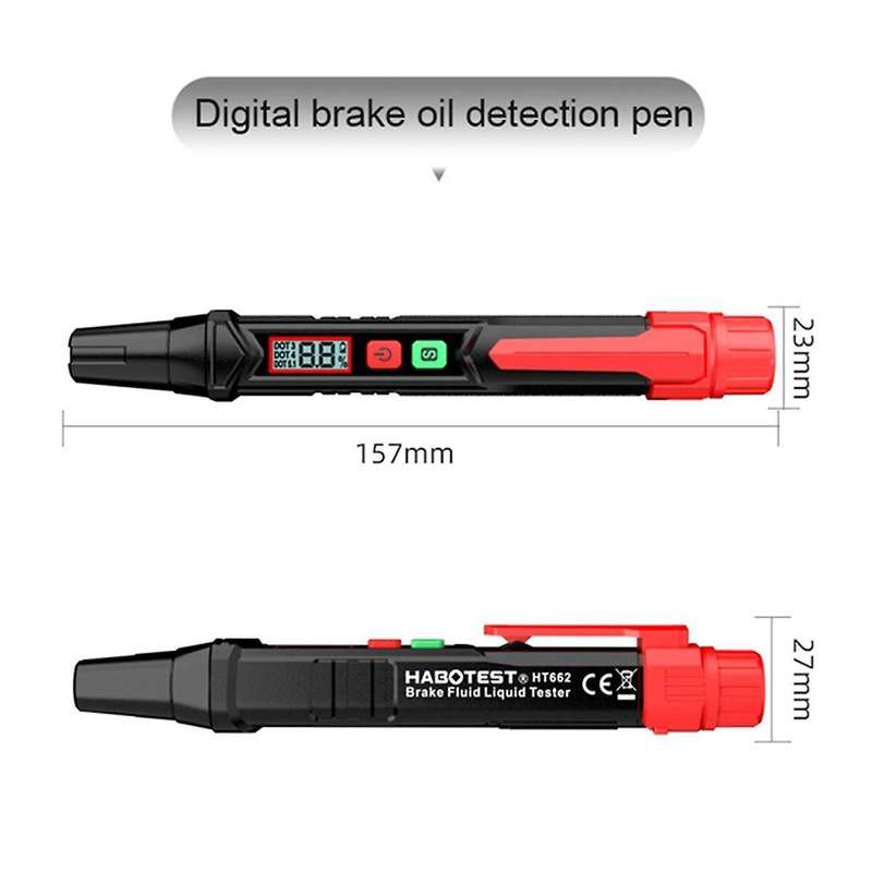 HT662 Brake Fluid Tester Sound Light Alarm Digital Car Brake Fluid Oil Tester for DOT3/DOT4/DOT5.1Oi