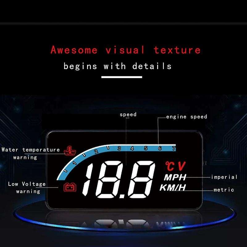 HUD Head-Up Display Car-Styling Hud Display Overspeed Warning Windshield Projector Alarm System Univ