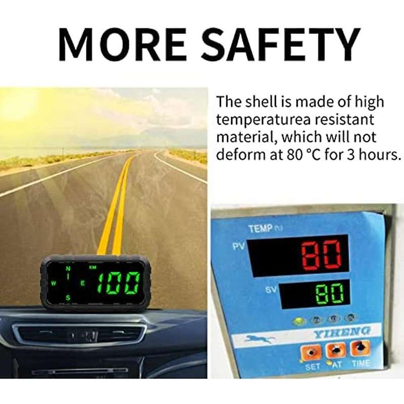 HUD Speedometer Odometer Compass GPS Digital Display Big Fonts Univsersal for All Cars Vehicles