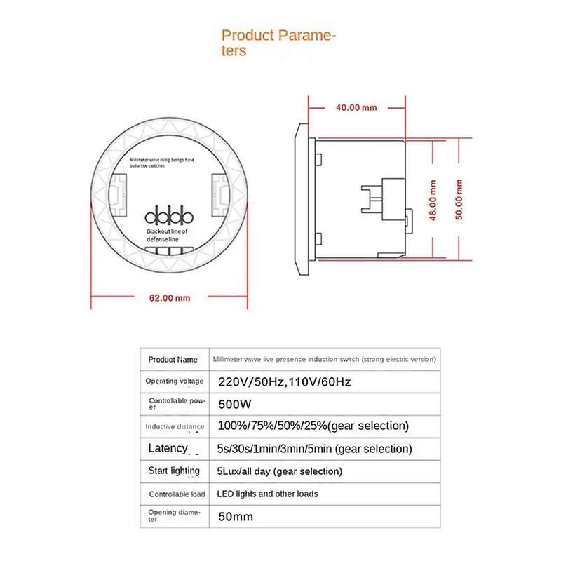 Human Presence Sensor 24ghz Millimeter Wave Radar Embedded Respiratory Micro-motion Mobile Radar De