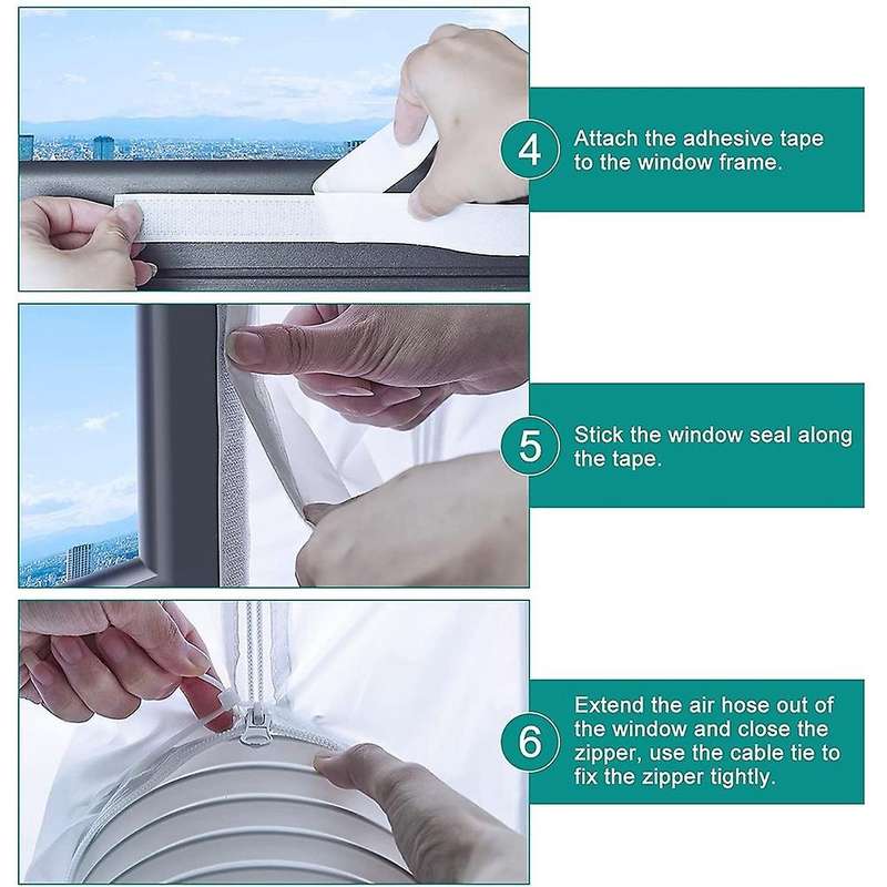 Hung Window Seal for Portable Conditioner, AC Unit Window Vent Kit, Easy to Install,Hose Kit for Tum