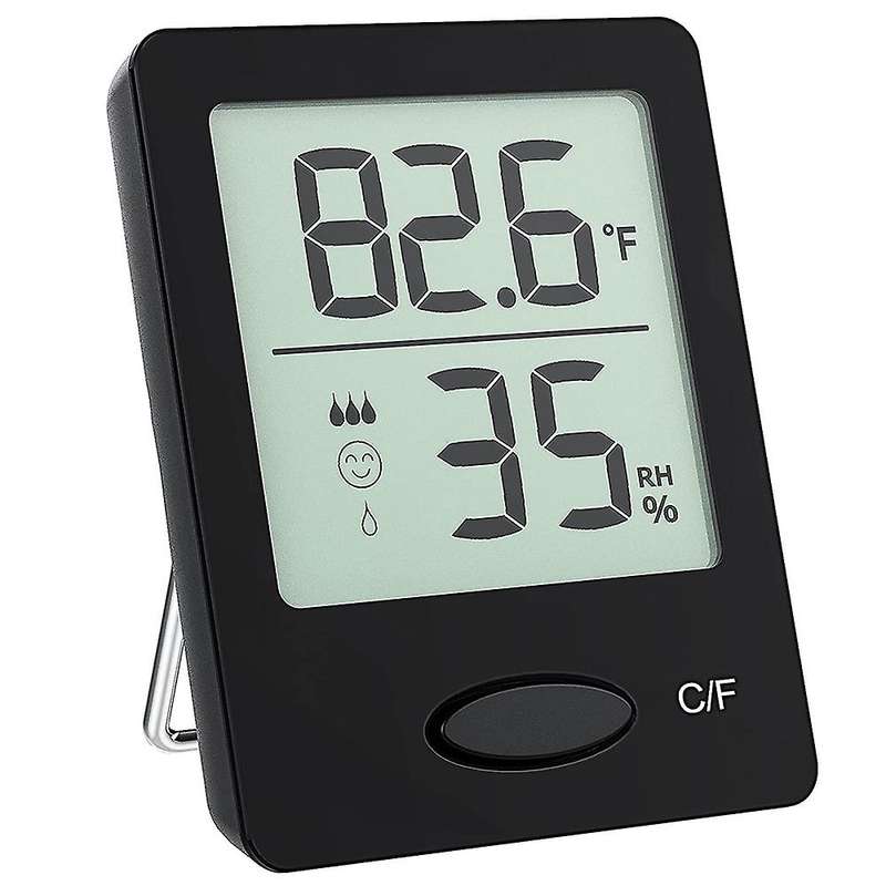 Humidity Gauge, Room Thermometer Hygrometer, Mini Size Indoor Thermometer with Indicator, Black, 1 P