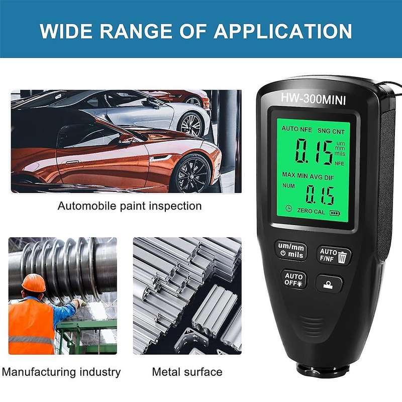 HW300-MINI Coating Thickness Gauge Paint Film Thickness Tester Measuring Tools Automotive Supplies