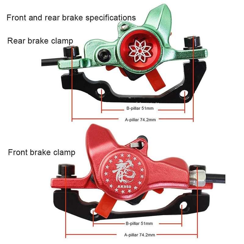 Hydraulic Disc Brake Calipers Rotor Front Left/Right Rear 800/1400mm Oil Pressure Disc Brake Set,Gol