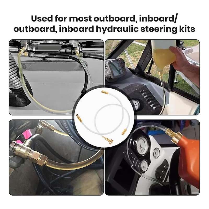 Hydraulic Steering Bleed Kit, 2PCS Includes Bleeding Kit/Fill Kit, for Sea Star All Outboard, Sternd