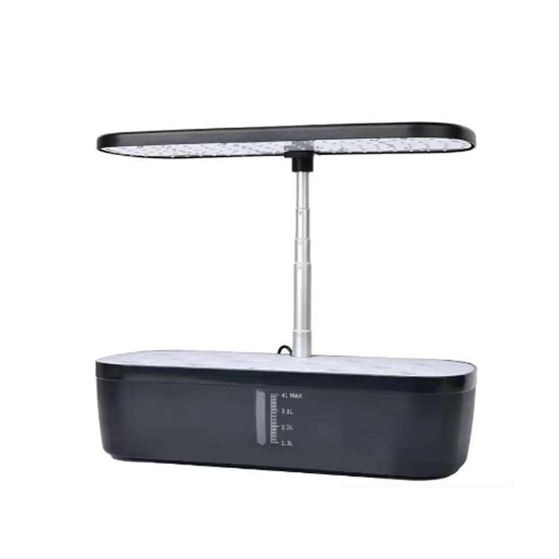 Hydroponics Growing System 12 Pods Indoor Herb with Led Grow Light Smart Planter Black EU Plug