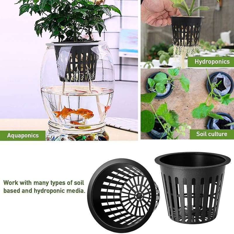 Hydroponic Planting Mesh Pot Net Plastic Garden Net Cup Pots Basket for Hydroponics Garden Balcony