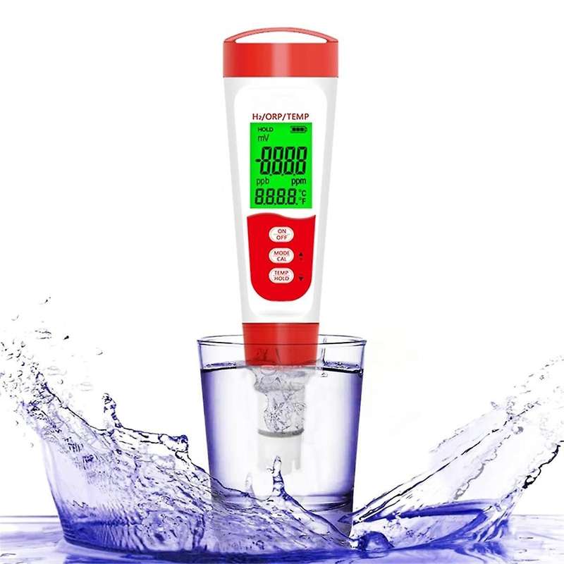 Hydrogen Water Bottle Test Meter, 3 in 1 H2/ORP/Temp Digital Hydrogen Level Tester Pen for Daily Dri