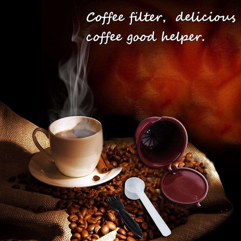 i cafilas 4pcs Plsatic Refillable Coffee Capsule with Spoon Brush 200 Times
