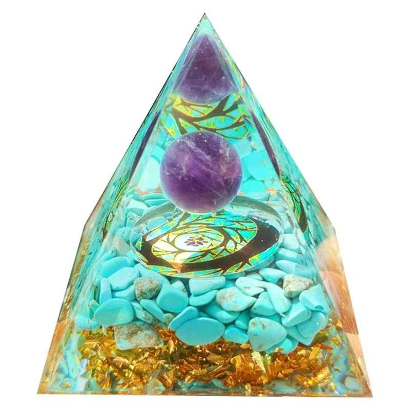 I Pyramid Ornaments CrystalEnergy Generator Orgone Pyramid for E-Energy Protection Healing Meditatio