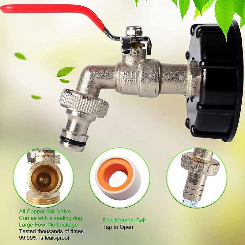 Ibc Container 1/2 Inch Brass Ibc Tank Accessories Ibc Tank Adapter Ibc Valve for S60x6 Water Tank 1