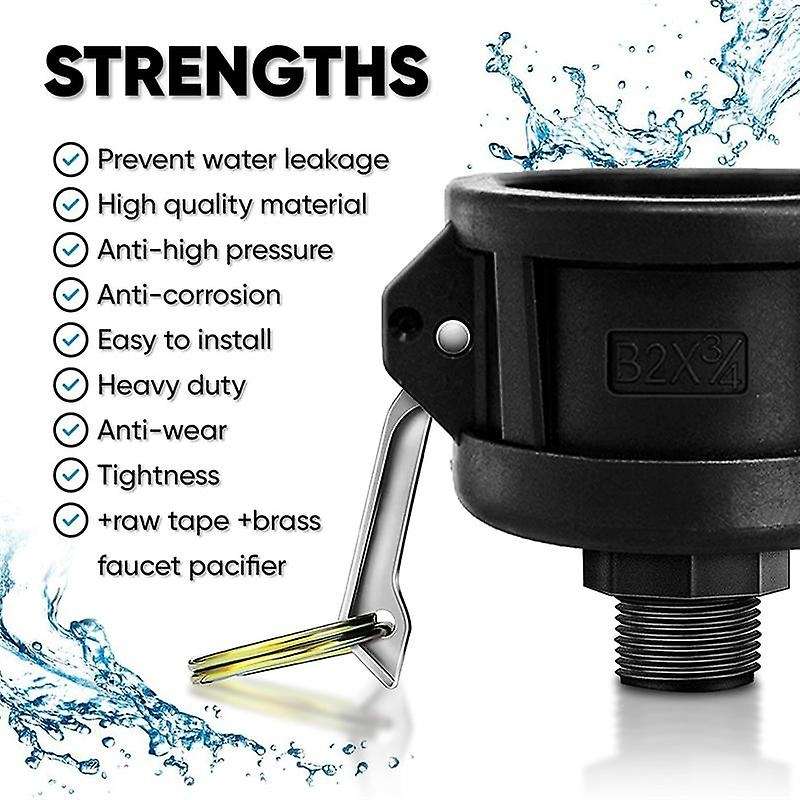 Ibc Tote Fittings for 275 330 Gallon Tote Tank-2 Inch Cam Lock Fittings-for 3/4 Inch Male Garden Th
