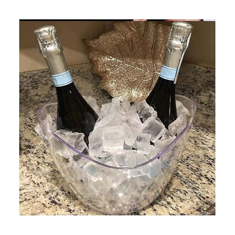 Ice Bucket 2 Pcs 4 Liter Beverage Tub Champagne Wine Bucket for Parties and Drinks Plastic Acrylic