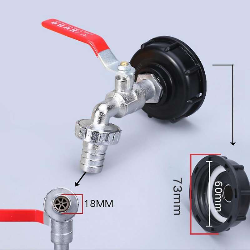IBC Tank Alloy Tap Adapter S60X6 Coarse Thread Valve Fittings Garden Hose Connector Replacement Meta