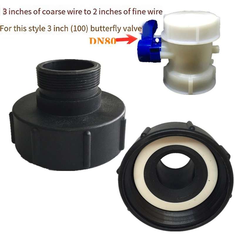 IBC Tote Adapter IBC Water Tank Hose Drain Adapter S100X8 to 2 Inch Replacement Valve Adapter