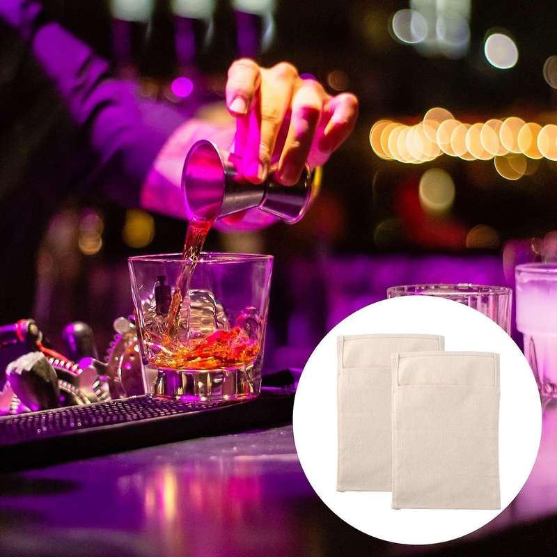 Ice Bag,bartender Kit Ice Crusher,canvas Bag Set for Ice Crushing, Bar Tools Accessory Bartenders