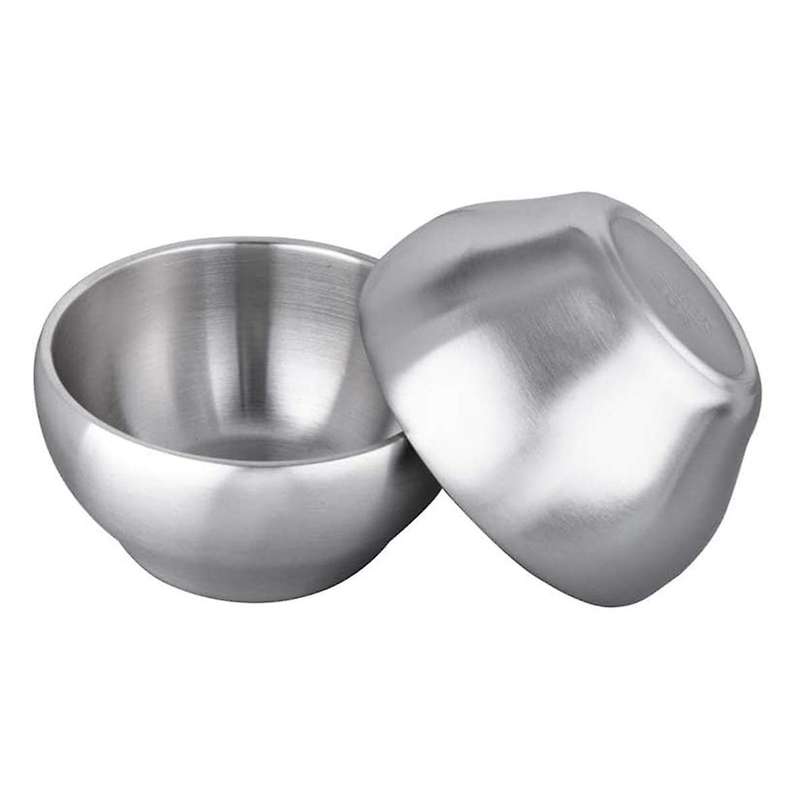 Ice Cream Bowl Insulated Bowl 15oz Double Wall Soup Bowl SUS304 Stainless Steel Cereal Bowl, Set of