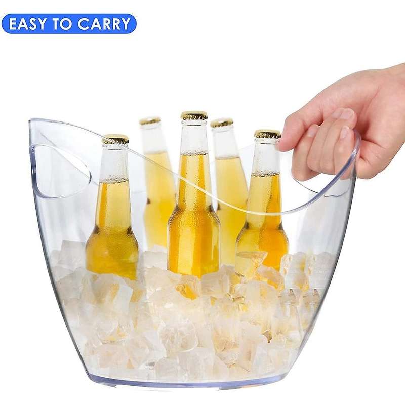 Ice Bucket Wine Bucket, 4 Liter Plastic Tub for Drinks and Parties, Perfect for Wine, Champagne, Ba