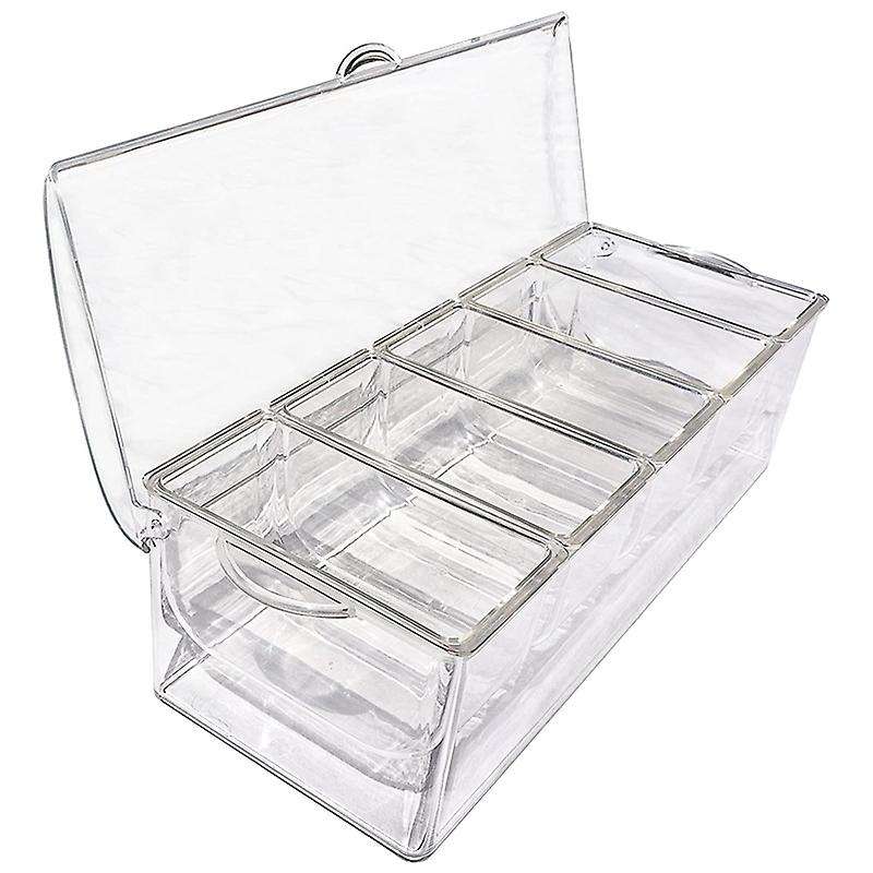 Ice Cold 5 Compartment Condiment Server Rack-service Tray Container with 5 Removable Trays