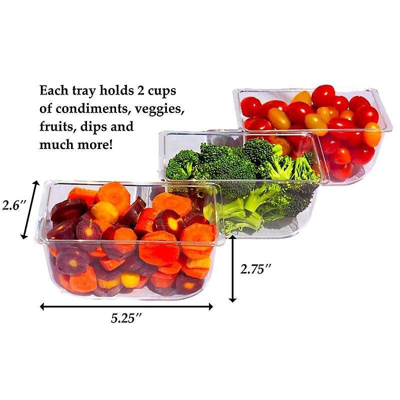 Ice Cold 5 Compartment Condiment Server Rack-service Tray Container with 5 Removable Trays