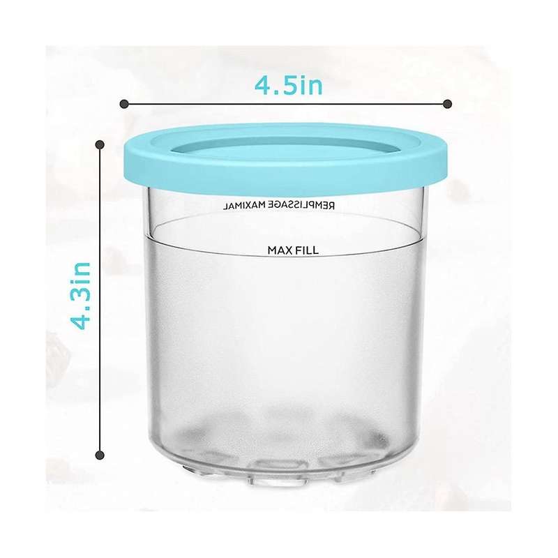 Ice Cream Cup, Ice Cream Containers with Lids for Ninja Creami Pints Nc301 Nc300 Nc299amz Series Ic