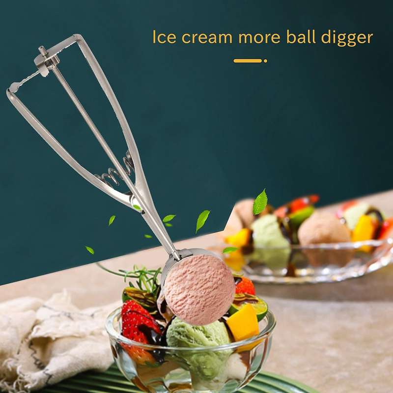 Ice Cream Scoop Biscuit Scoop Set, Stainless Steel Ice Cream Scoop with Trigger Release, Biscuit Sc