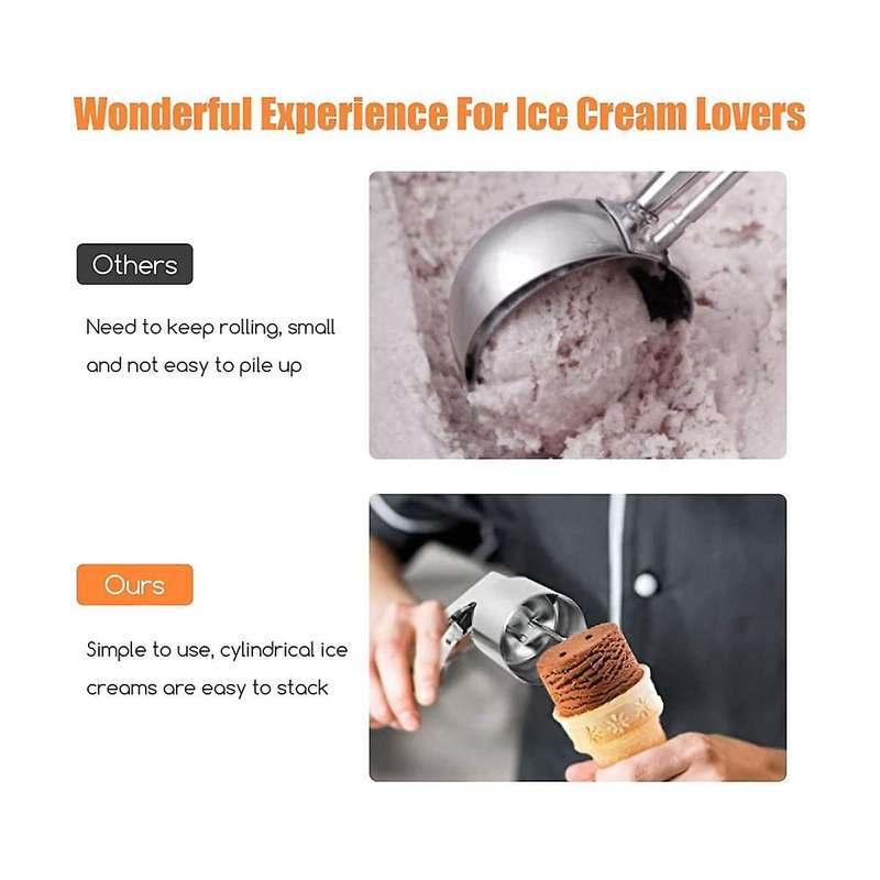 Ice Cream Scoop Ice Cream Scoop with Trigger Release Ice Cream Accessories Big Volume Scoop Cylindr