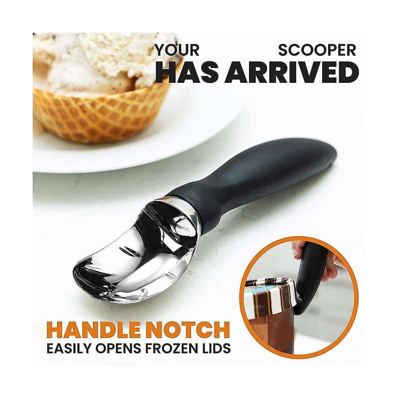 Ice Cream Scoop with Soft Grip Handle, Professional Heavy Duty Sturdy , Premium Kitchen Tool for Co