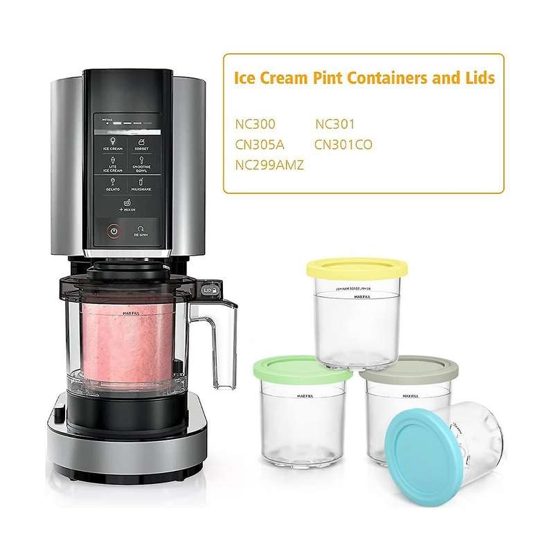 Ice Cream Pints Cup for Ninja for Nc299amz Nc300 Series Reusable Can Store Ice Cream Gelato Contain