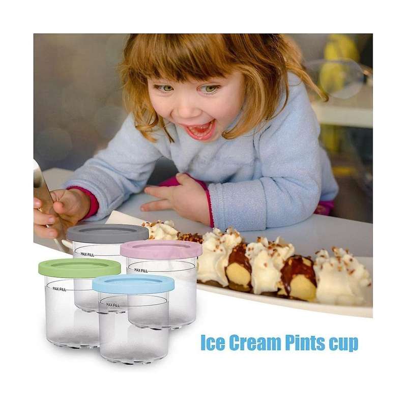 Ice Cream Pints Cup, Ice Cream Containers with Lids for Ninja Creami Pints Nc301 Nc300 Nc299amz Ser