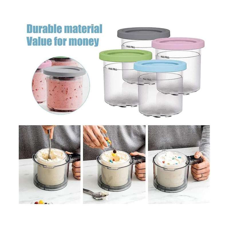 Ice Cream Pints Cup, Ice Cream Containers with Lids for Ninja Creami Pints Nc301 Nc300 Nc299amz Ser