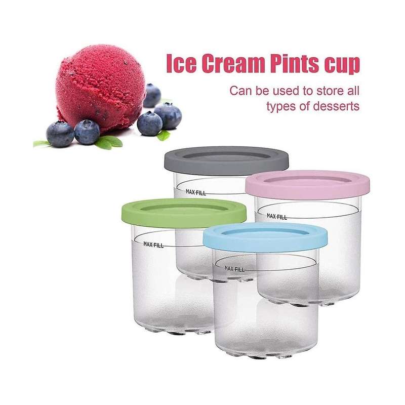 Ice Cream Pints Cup, Ice Cream Containers with Lids for Ninja Creami Pints Nc301 Nc300 Nc299amz Ser