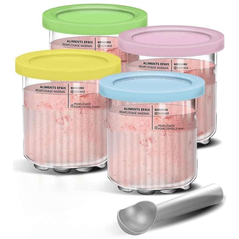 Ice Creami Pints and Lids Replacement Set 24oz Cups for Creami NC501 NC500 Nc500c, Nc501c Series Ice