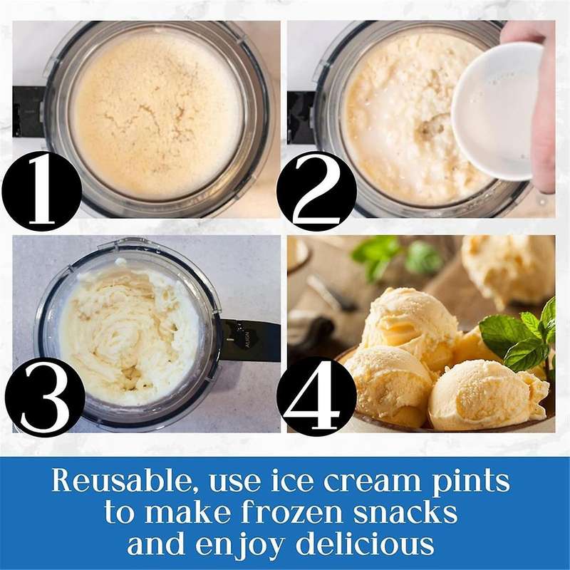 Ice Creami Pints and Lids Replacement Set 24oz Cups for Creami NC501 NC500 Nc500c, Nc501c Series Ice