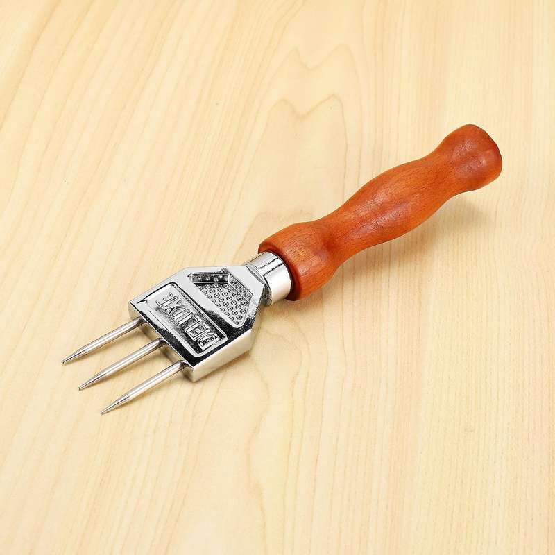 Ice Pick - Wood Handle, 304 Stainless Steel Three Pronged Ice Crusher