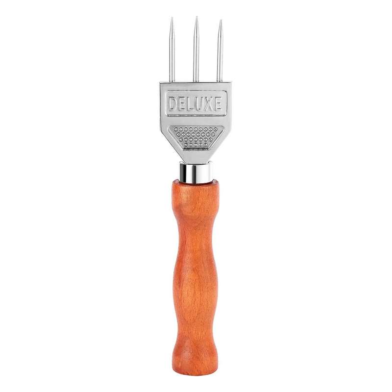 Ice Pick - Wood Handle, 304 Stainless Steel Three Pronged Ice Crusher