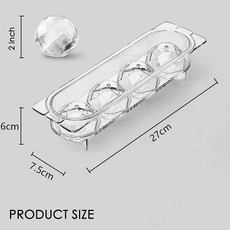 Ice Molds, Ice-cube Tray for Freezer, 2 Inch Ice-cube Molds for Cocktails Whiskey