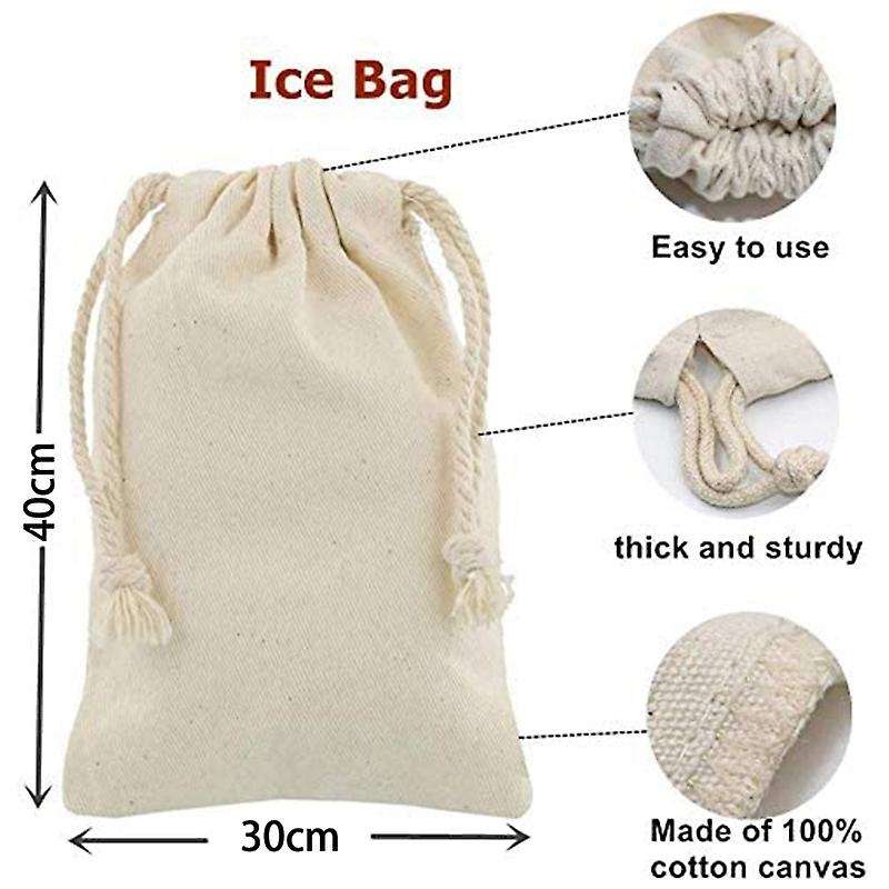 Ice Mallet and Ice Bag - Wood Hammer and Cotton Linen Bag for Crushed Ice, Bartender Kit & Bar Tools