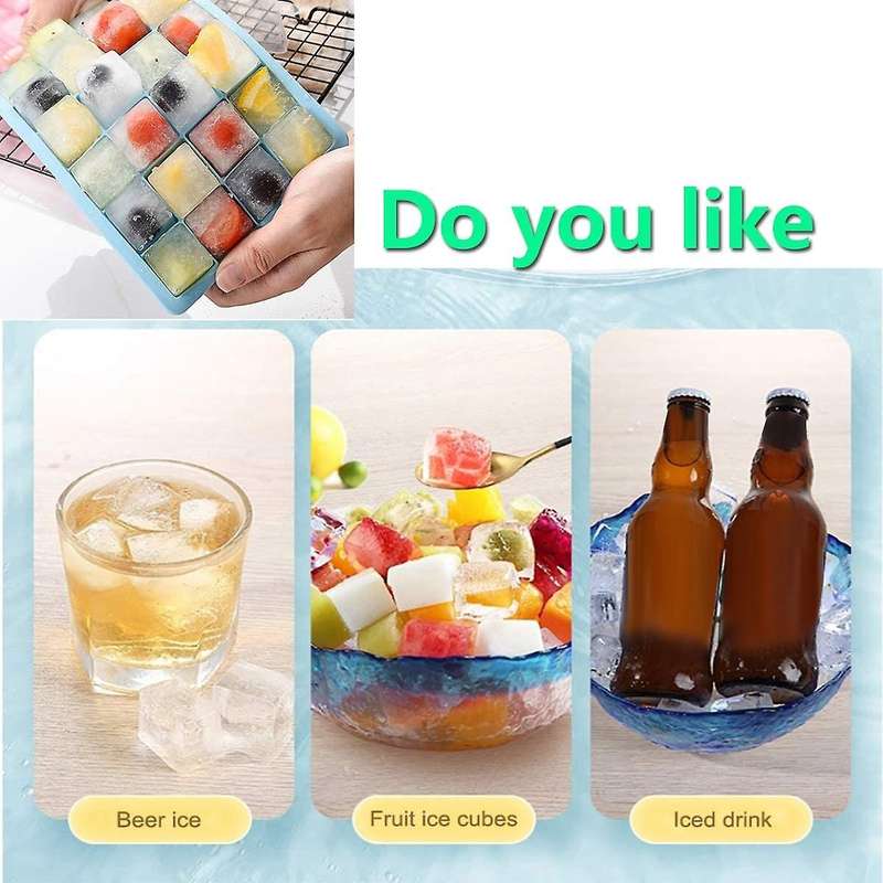 Ice Square Trays with Lids, 3 Pack 108 Grid Silicone Ice Square Trays for Freezer Whiskey Cocktail