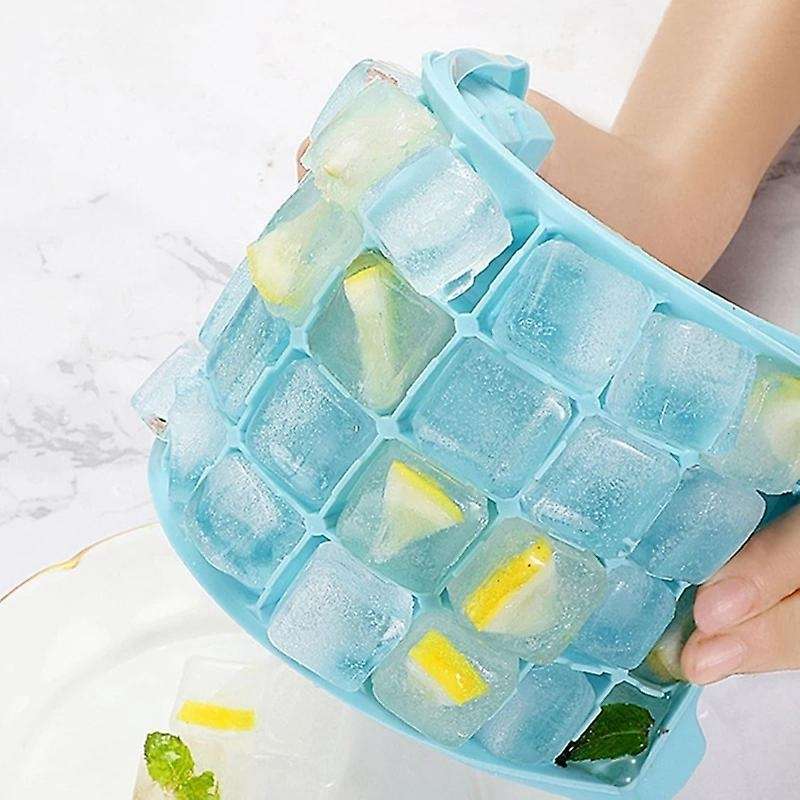 Ice-Cube Tray ,Easy-Release Silicone and Flexible Ice Trays with Spill-Resistant Removable Lid 25.5X
