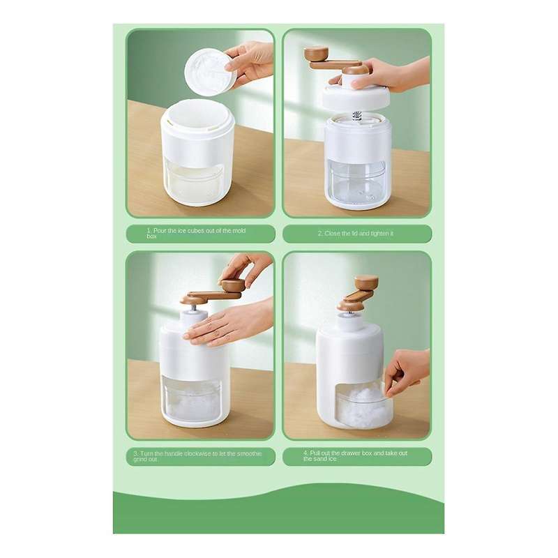 Ice Shaver Machine Portable Ice Crusher with 3 Ice-Cube Trays for Home Outdoors Use