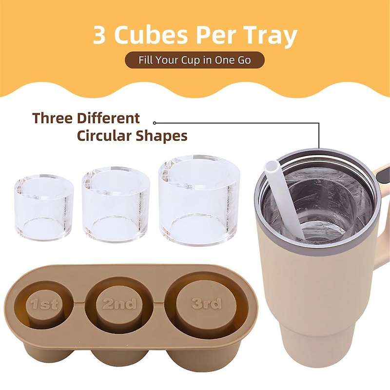 Ice-Cube Tray for Tumbler, Silicone Ice Mold with Lid and Ice Tray for Refrigerator