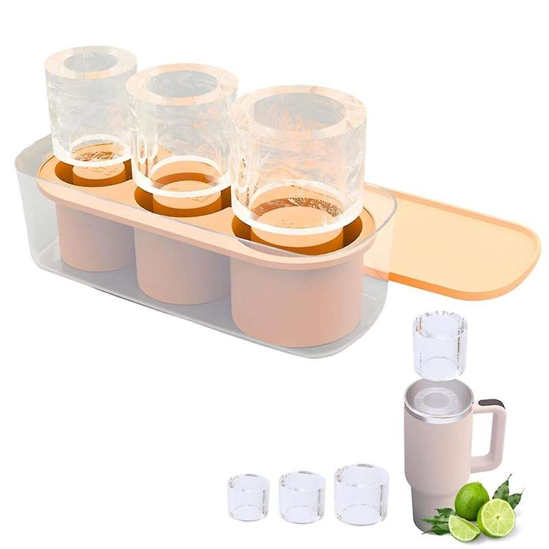 Ice-Cube Tray for Tumbler, Silicone Ice Mold with Lid and Ice Tray for Refrigerator