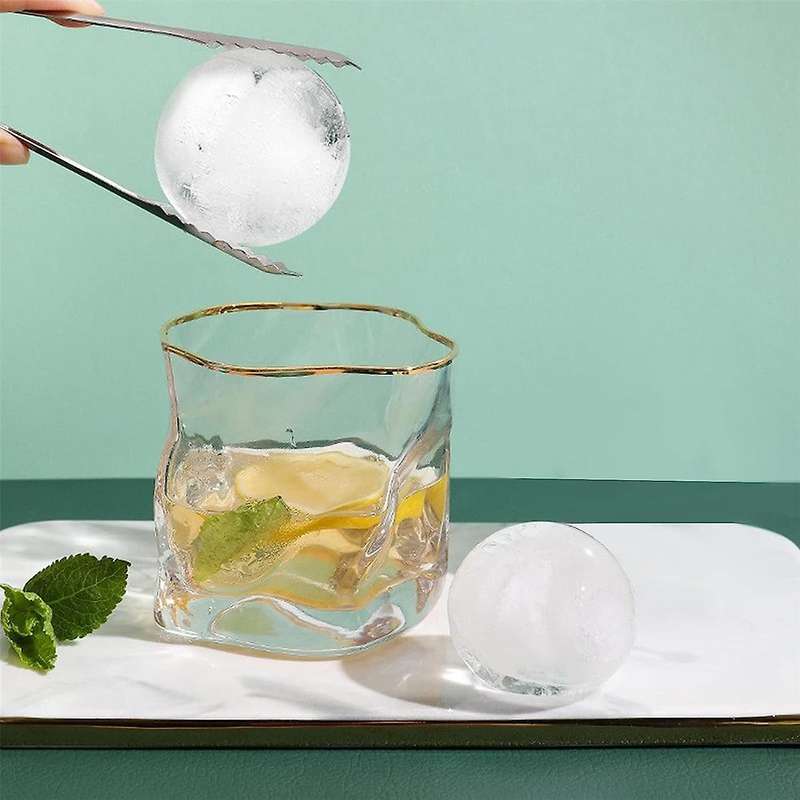Ice-cube Tray, 2.5 Inch Whiskey Ice Mold, 2 Pack Sphere Ice-cube Mold with Bin&tong, Leak-free Round