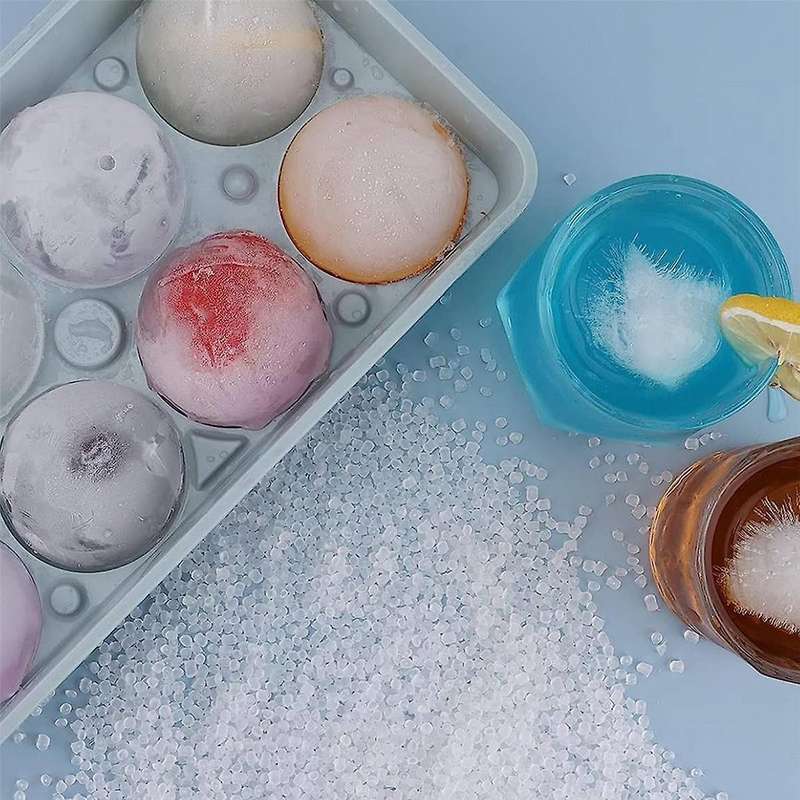 Ice-cube Tray, 2.5 Inch Whiskey Ice Mold, 2 Pack Sphere Ice-cube Mold with Bin&tong, Leak-free Round