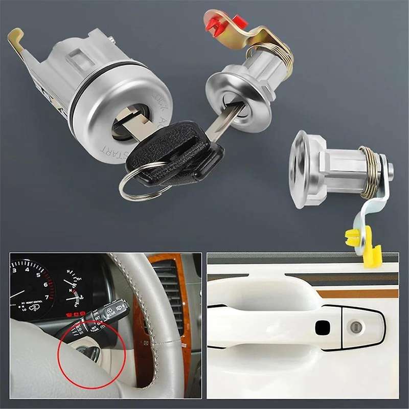 Ignition Barrel & 2 Door Lock Ignition Barrel Door Lock Set for Land Cruiser 75 Series FJ75 HJ75 HZJ