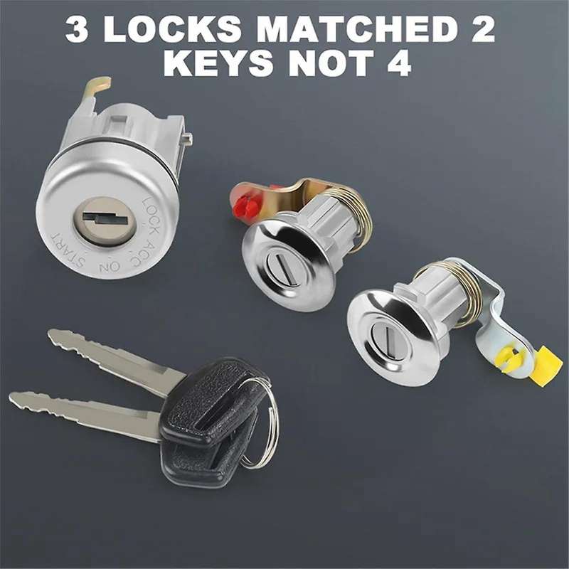 Ignition Barrel & 2 Door Lock Ignition Barrel Door Lock Set for Land Cruiser 75 Series FJ75 HJ75 HZJ