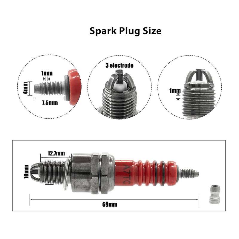Ignition Coil 5-Pin CDI Box Spark Plug Kit for 50Cc 70Cc 90Cc 110Cc 125Cc Dirt Bikes, Quad, ATVs, Su