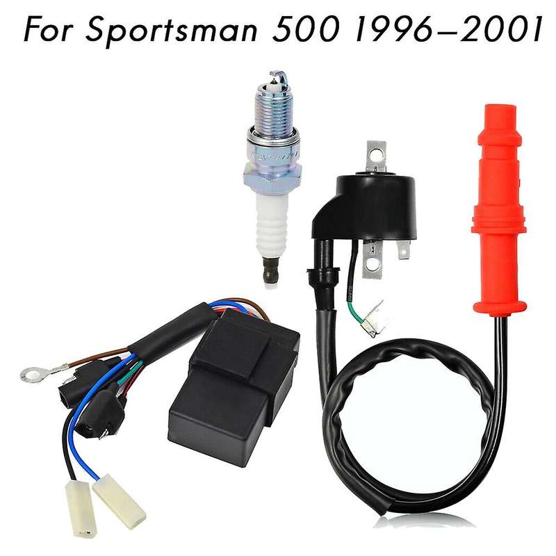 Ignition Coil CDI Box Spark Plug Kit for Sportsman 500 1996-2001 ATV 3085564